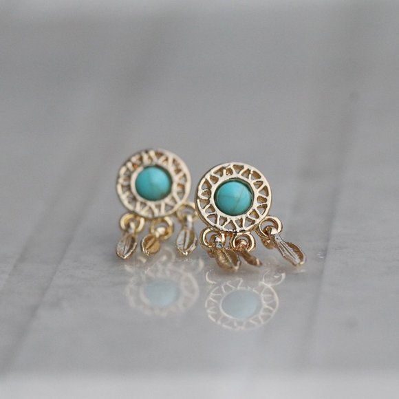 Marble Earrings Studs Victoria Style Delicate - Picture 1 of 7